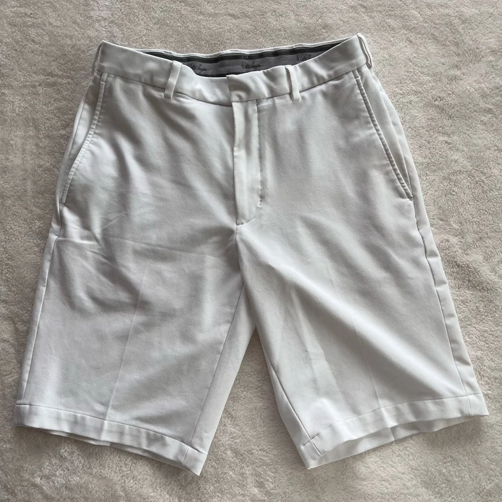 Walter Hagen Mens White Golf Shorts Size 30 Flex Stretch Dri Fit Classic‎